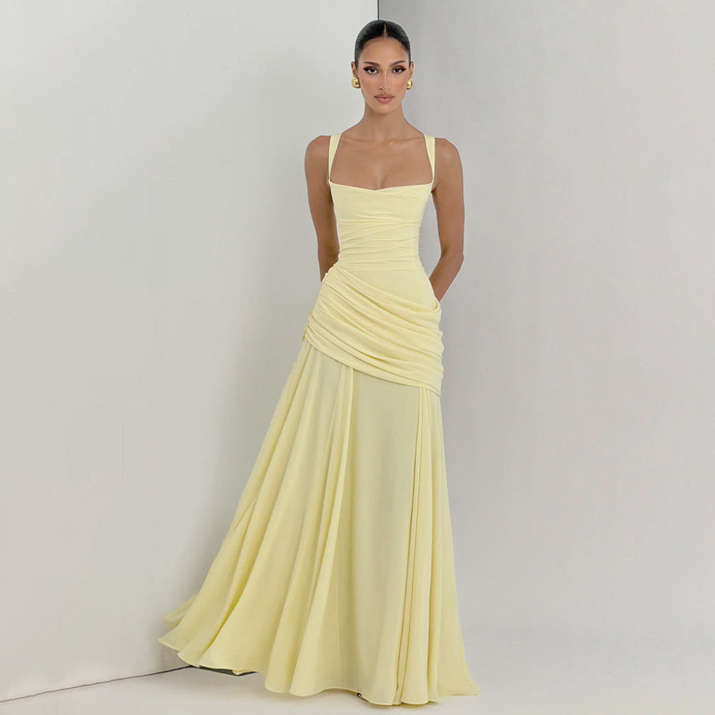 Women’s Elegant Solid Color Slim Dress