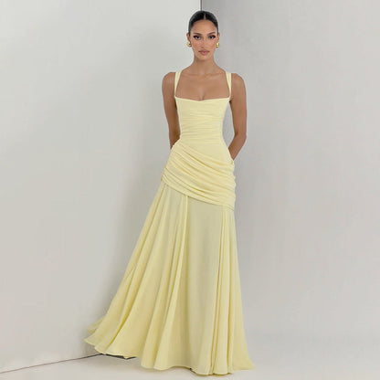 Women’s Elegant Solid Color Slim Dress