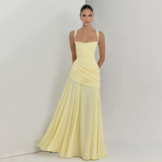 Women’s Elegant Solid Color Slim Dress