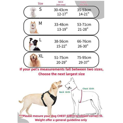 Harnais anti-évasion chien + laisse et distributeur – réglable et réfléchissant
