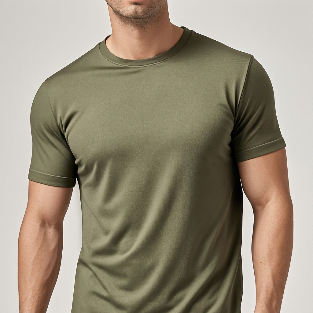 Men’s Solid Color Crew Neck Short Sleeve Casual T-Shirt