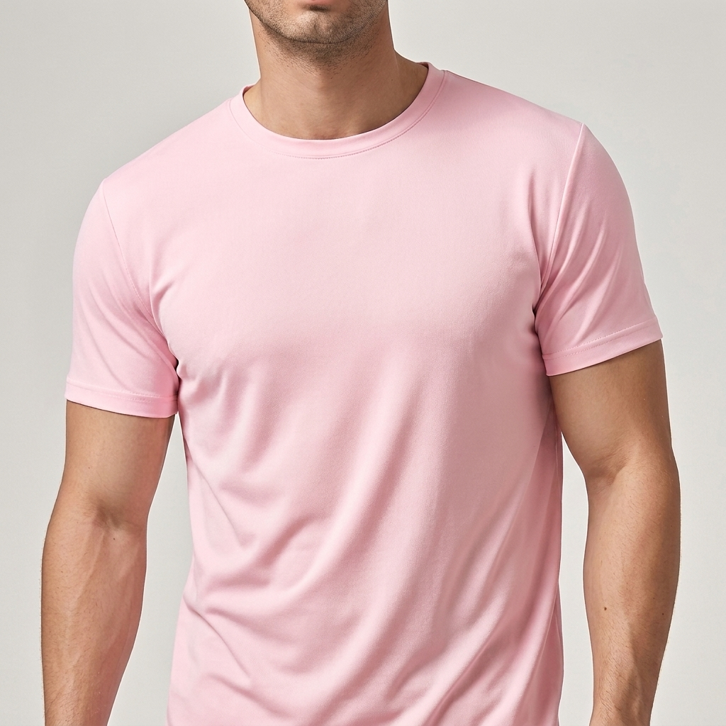 Men’s Solid Color Crew Neck Short Sleeve Casual T-Shirt