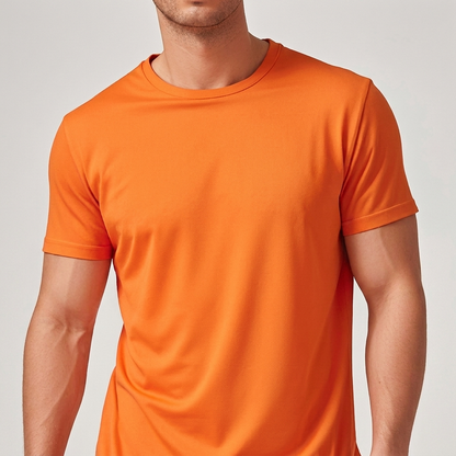 Men’s Solid Color Crew Neck Short Sleeve Casual T-Shirt