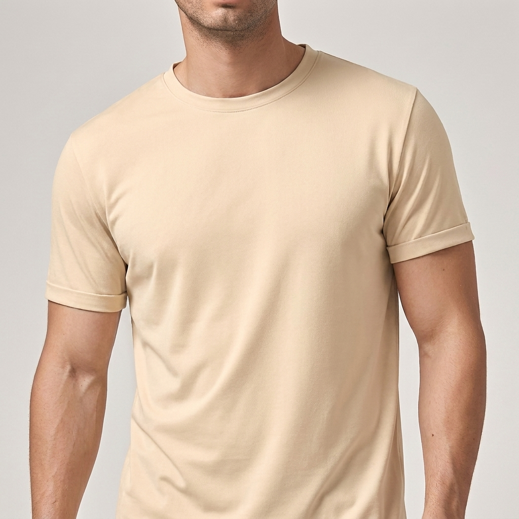 Men’s Solid Color Crew Neck Short Sleeve Casual T-Shirt