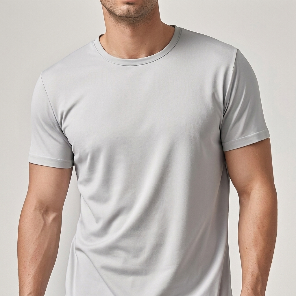 Men’s Solid Color Crew Neck Short Sleeve Casual T-Shirt