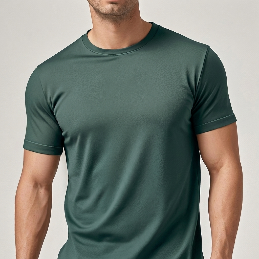 Men’s Solid Color Crew Neck Short Sleeve Casual T-Shirt
