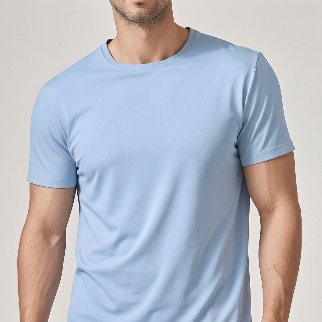 Men’s Solid Color Crew Neck Short Sleeve Casual T-Shirt