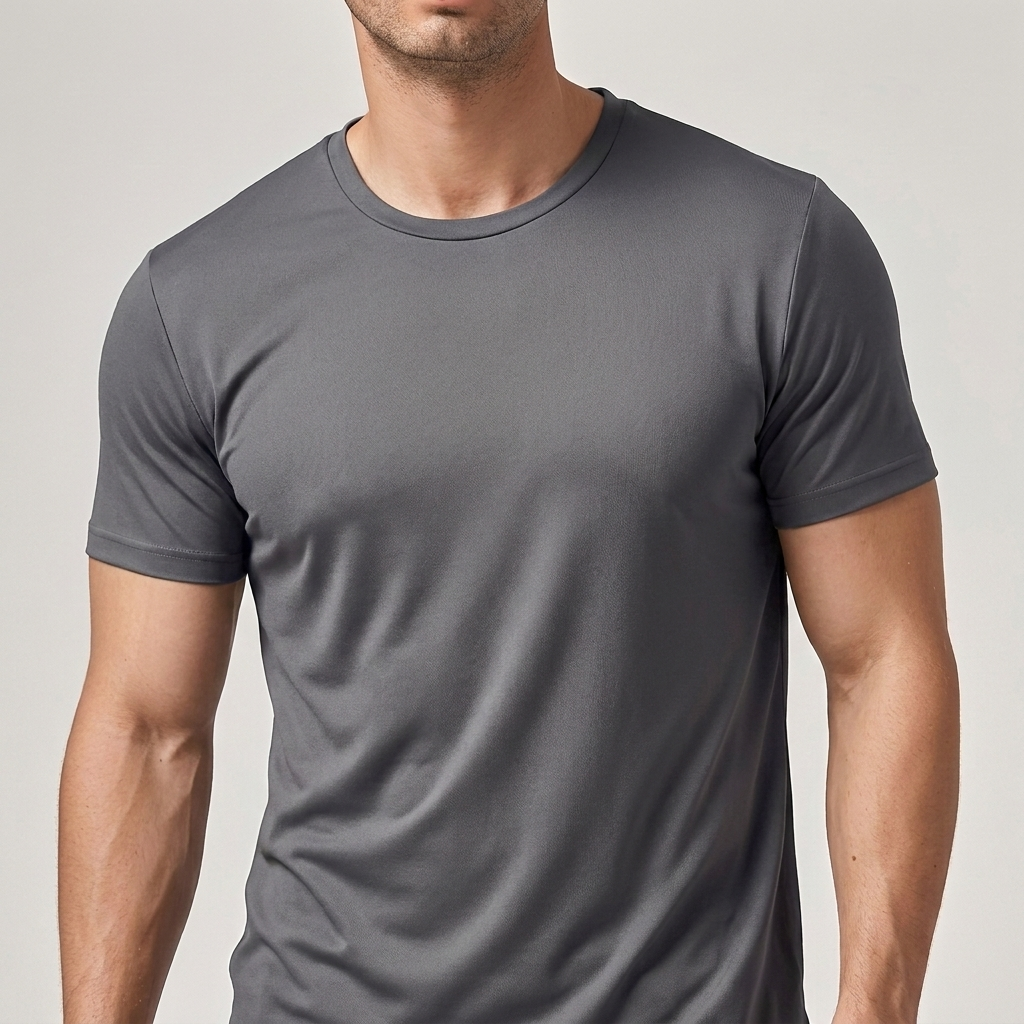 Men’s Solid Color Crew Neck Short Sleeve Casual T-Shirt