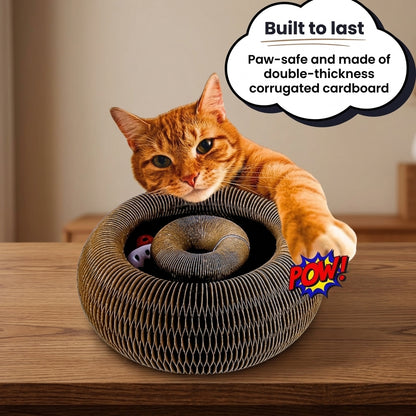 Interactive cat scratcher with flexible foldable design