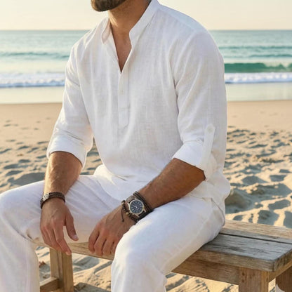 Men's linen blend shirt - Relaxed fit for effortless summer style