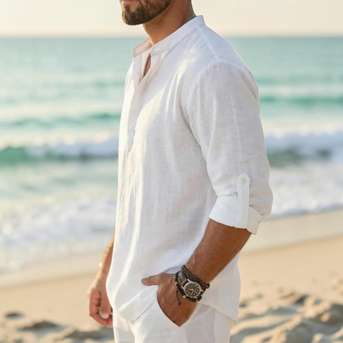 Men's linen blend shirt - Relaxed fit for effortless summer style