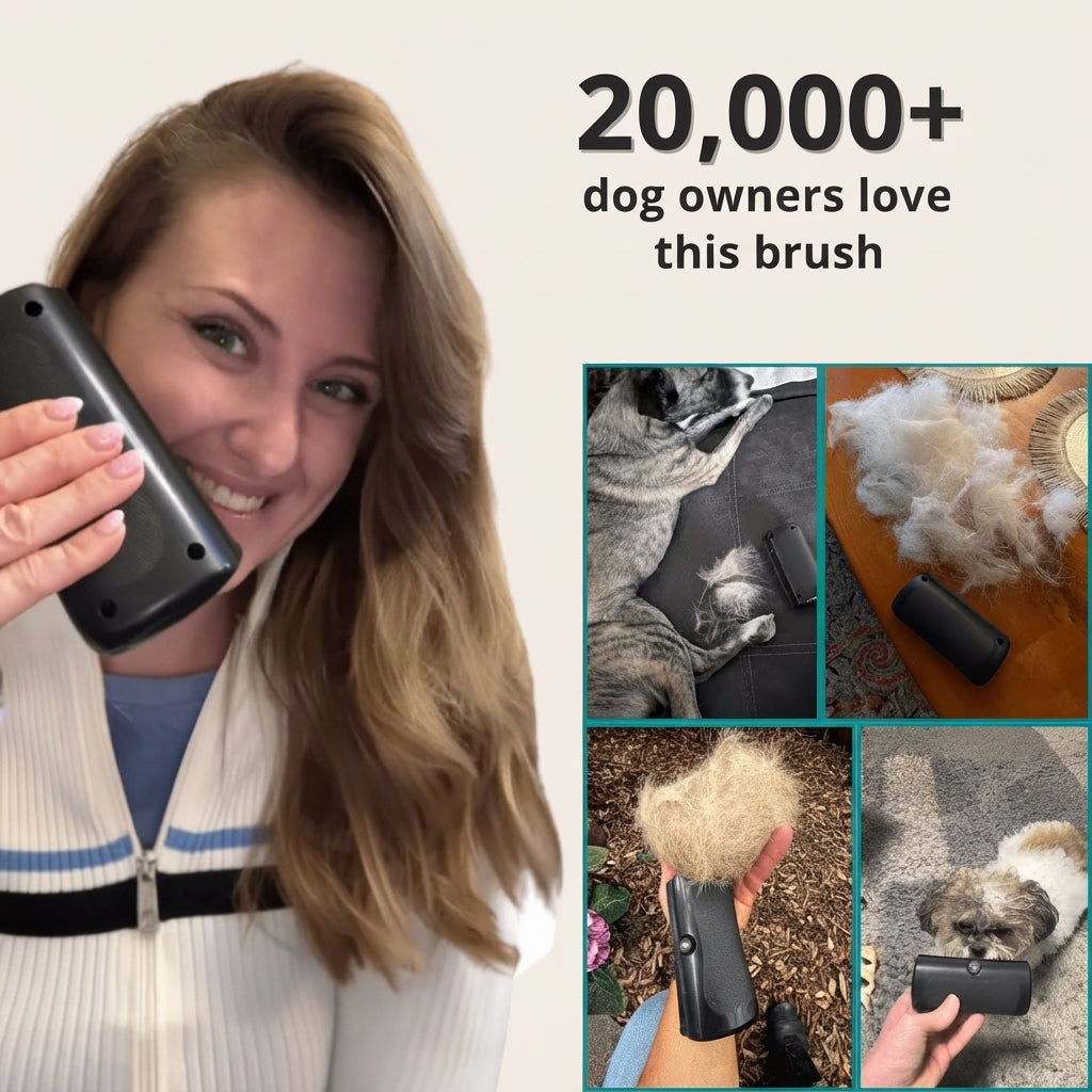 Grooming brush for dogs that removes dead hair and undercoat