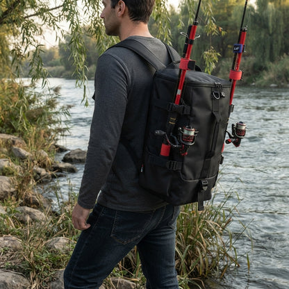 Multifunction fishing backpack with rod holders – Organised gear storage