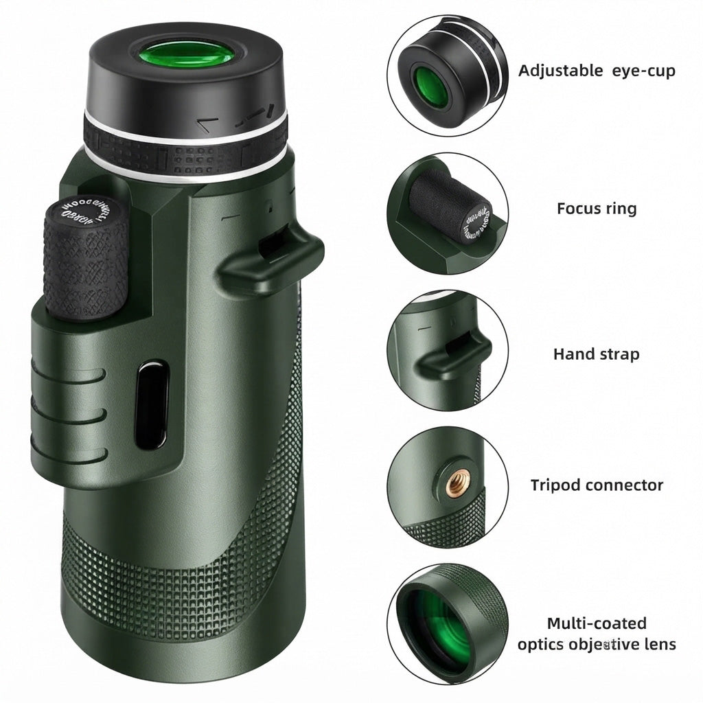 Compact monocular telescope | HD long-range viewing for outdoor use