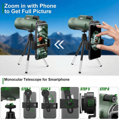Compact monocular telescope | HD long-range viewing for outdoor use