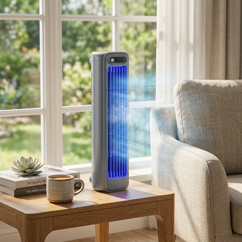 Portable air cooler with rechargeable battery | 12-hour runtime