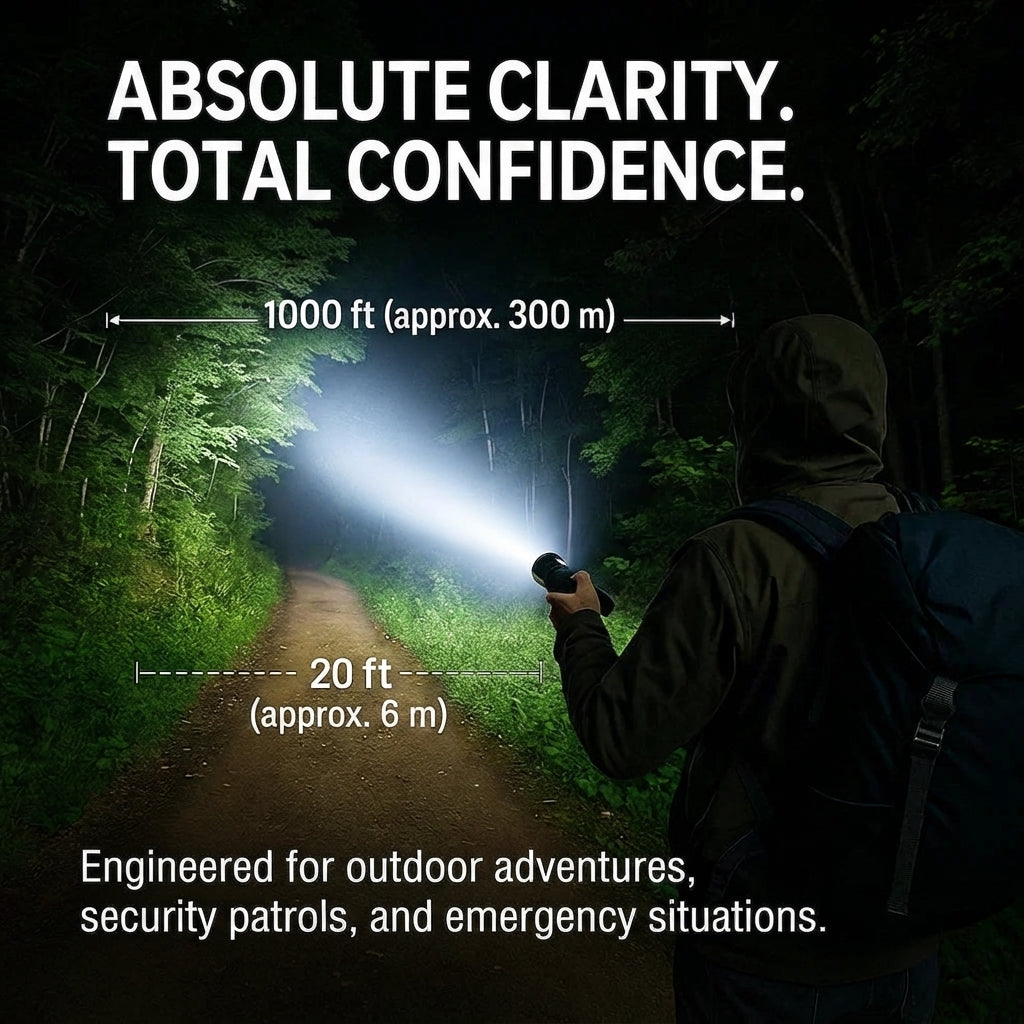 Rechargeable tactical flashlight | Ultra-bright LED for outdoor use