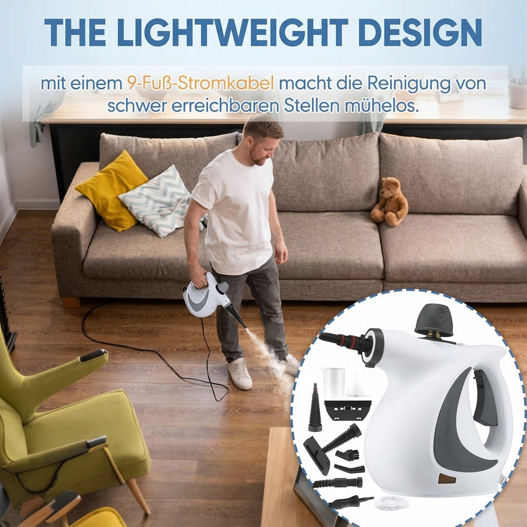 High pressure steam cleaner with versatile cleaning accessories