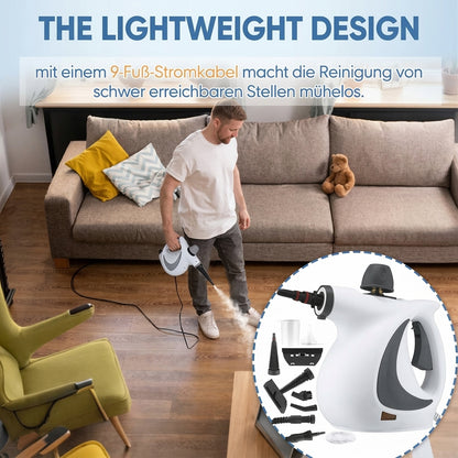 High pressure steam cleaner with versatile cleaning accessories