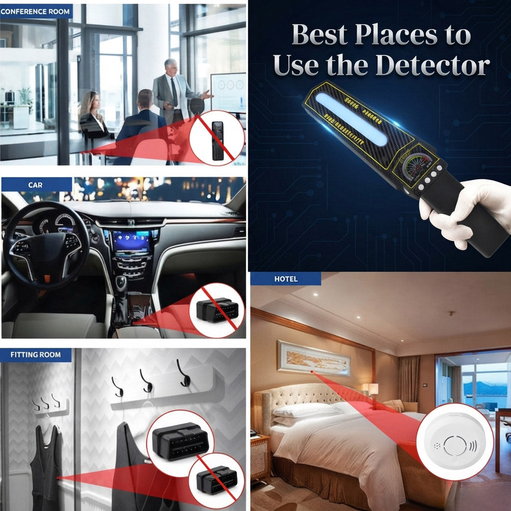Portable privacy detector - Hidden camera and wireless signal scanning