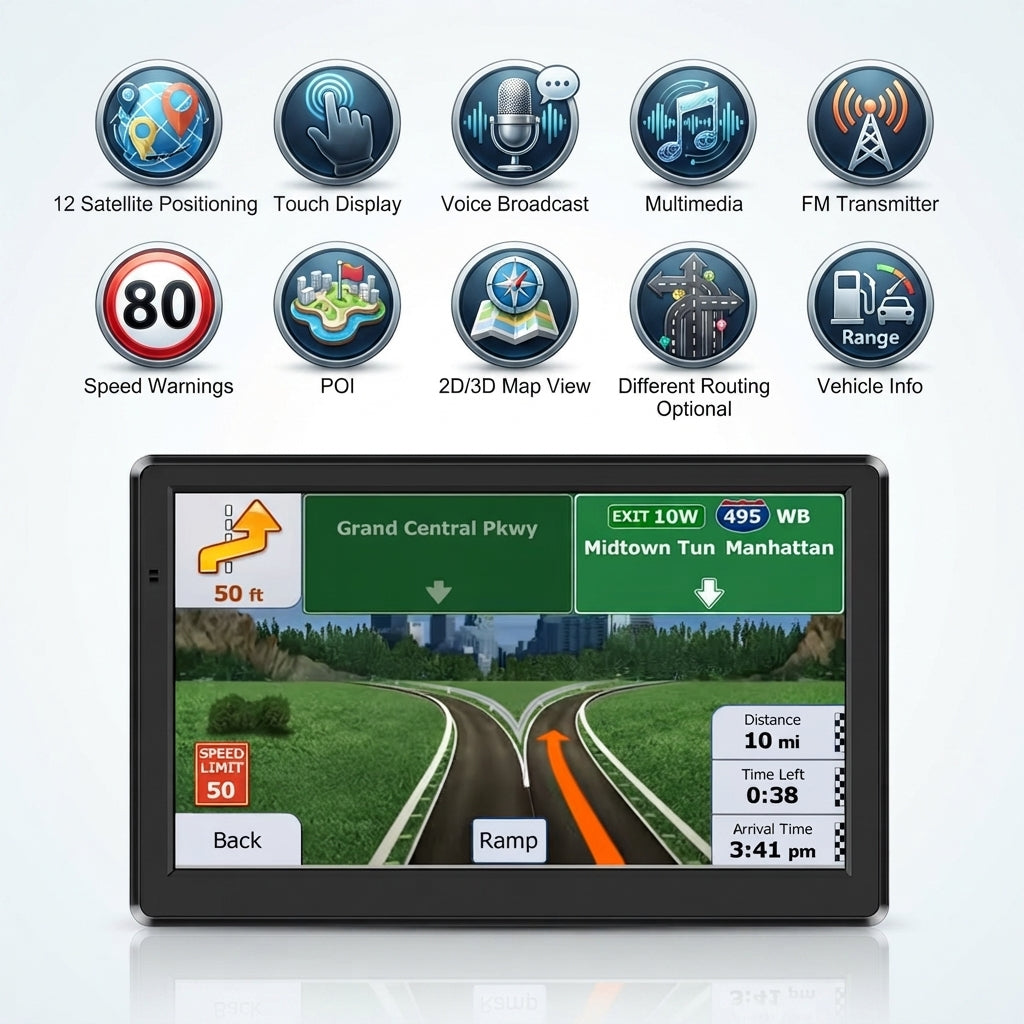 7-inch GPS navigation system | Real-time traffic and route guidance