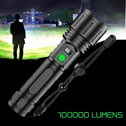 Rechargeable tactical flashlight | Ultra-bright LED for outdoor use