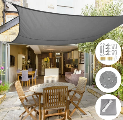 Outdoor shade sail for UV protection in gardens, patios and balconies