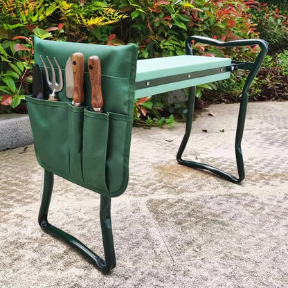 2-in-1 garden kneeler seat - Cushioned support with tool pockets