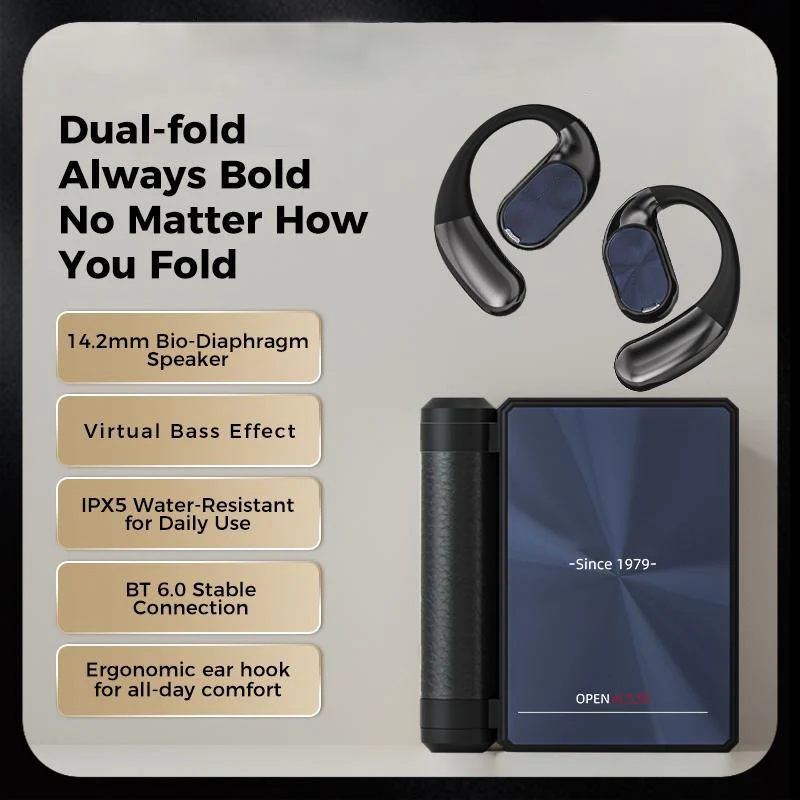 Wireless Noise-Cancelling Bluetooth 6.0 Earbuds – 145H Battery, IPX5 Waterproof, Sports
