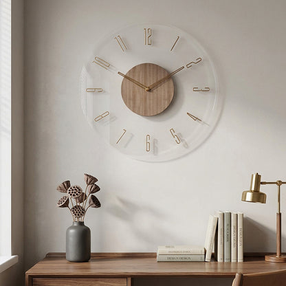 Modern wooden wall clock with silent movement – Minimalist natural style