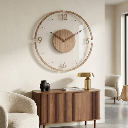 Modern wooden wall clock with silent movement – Minimalist natural style