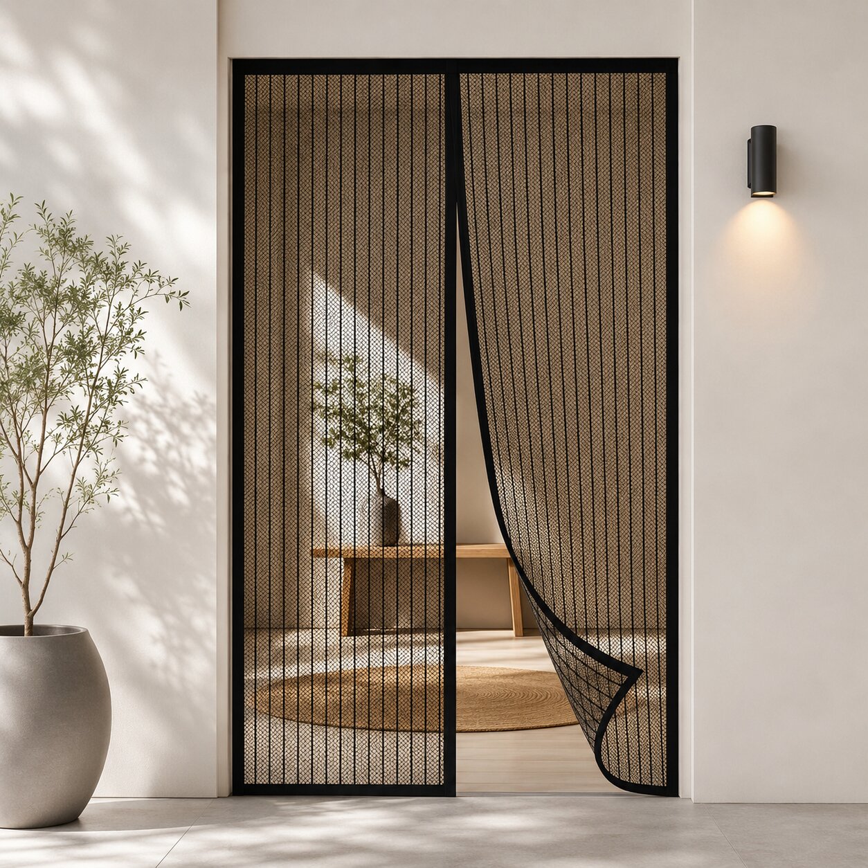 Elsie Hands-Free Magnetic Fly Screen Door - Self-Closing Mesh Curtain