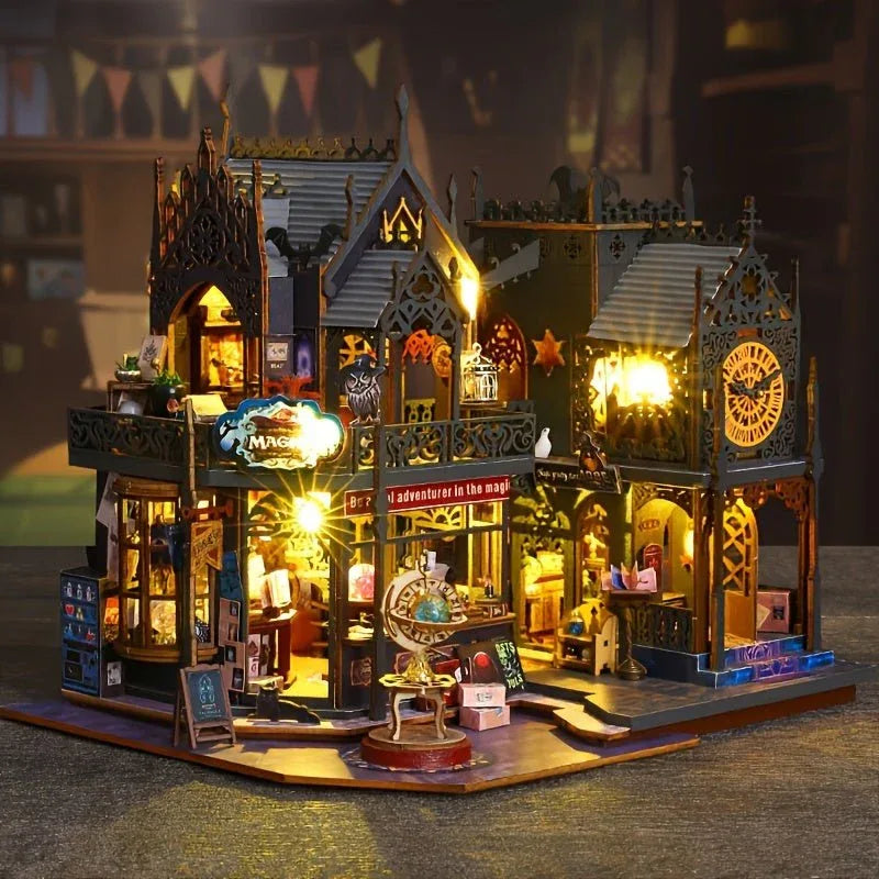 Maison Livre Captivante – Puzzle 3D en Bois avec Éclairage Magique