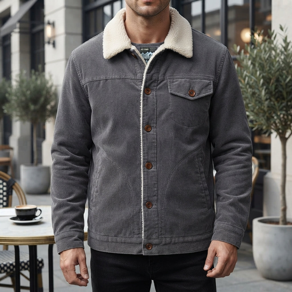 Men's corduroy jacket | Soft-lined, windproof and deep pockets
