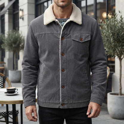 Men's corduroy jacket | Soft-lined, windproof and deep pockets