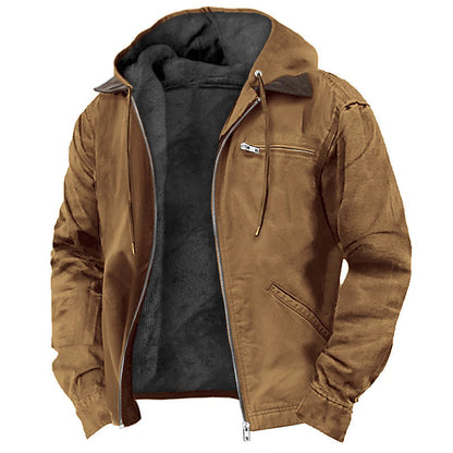 Men's Hooded Jacket with Zip Front