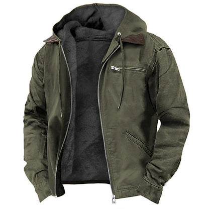 Men's Hooded Jacket with Zip Front
