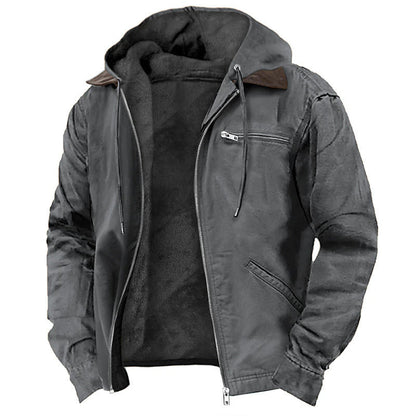 Men's Hooded Jacket with Zip Front