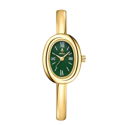 Minimalist Women's Watch with Golden Glow and Stainless Steel Bracelet – Elegant Ladies Watch for Everyday Wear