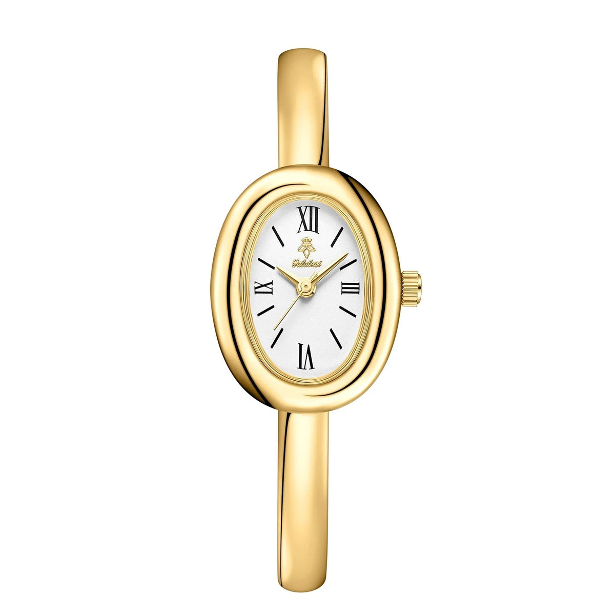 Minimalist Women's Watch with Golden Glow and Stainless Steel Bracelet – Elegant Ladies Watch for Everyday Wear