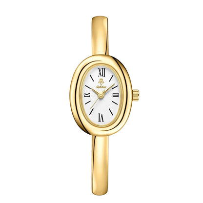 Minimalist Women's Watch with Golden Glow and Stainless Steel Bracelet – Elegant Ladies Watch for Everyday Wear