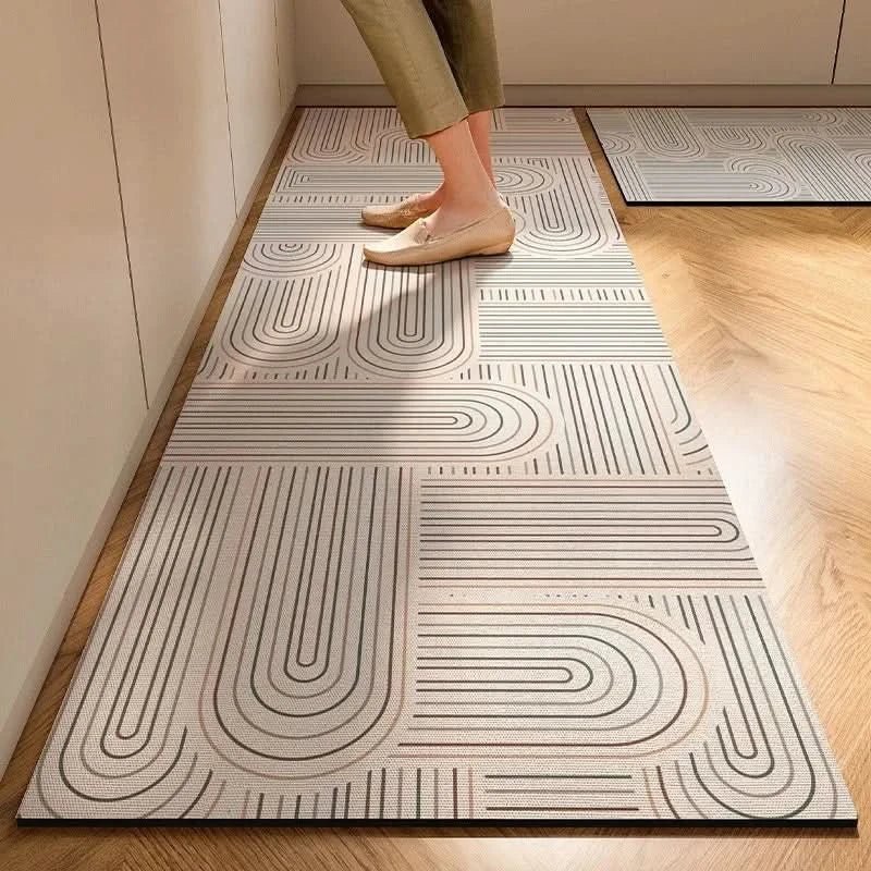 Non-Slip Kitchen Mat with Anti-Fatigue Comfort – Minimalist Design for Safe and Stylish Cooking Space