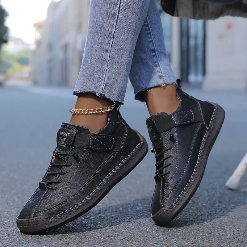 Orthopedic Sneakers with Shock-Absorbing EVA Soles – Wide Fit Premium Leather Slip-On Shoes