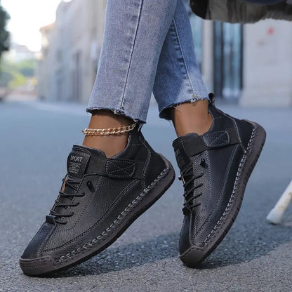 Orthopedic Sneakers with Shock-Absorbing EVA Soles – Wide Fit Premium Leather Slip-On Shoes