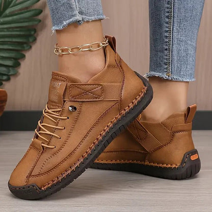 Orthopedic Sneakers with Shock-Absorbing EVA Soles – Wide Fit Premium Leather Slip-On Shoes