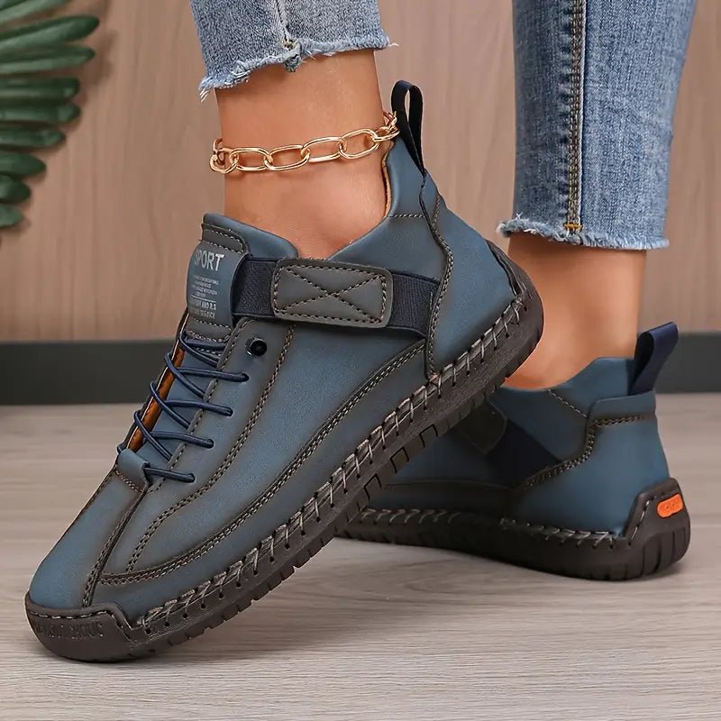 Orthopedic Sneakers with Shock-Absorbing EVA Soles – Wide Fit Premium Leather Slip-On Shoes