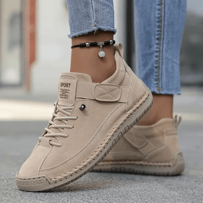 Orthopedic Sneakers with Shock-Absorbing EVA Soles – Wide Fit Premium Leather Slip-On Shoes