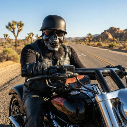 Outlaw half-face motorcycle helmet for men - Practical design for everyday rides