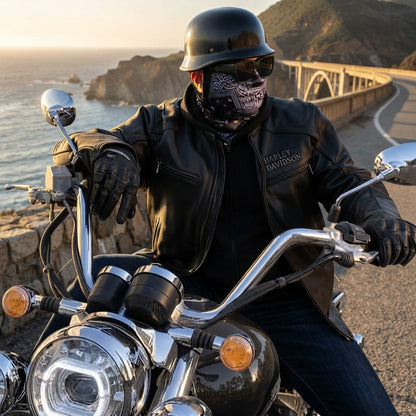 Outlaw half-face motorcycle helmet for men - Practical design for everyday rides