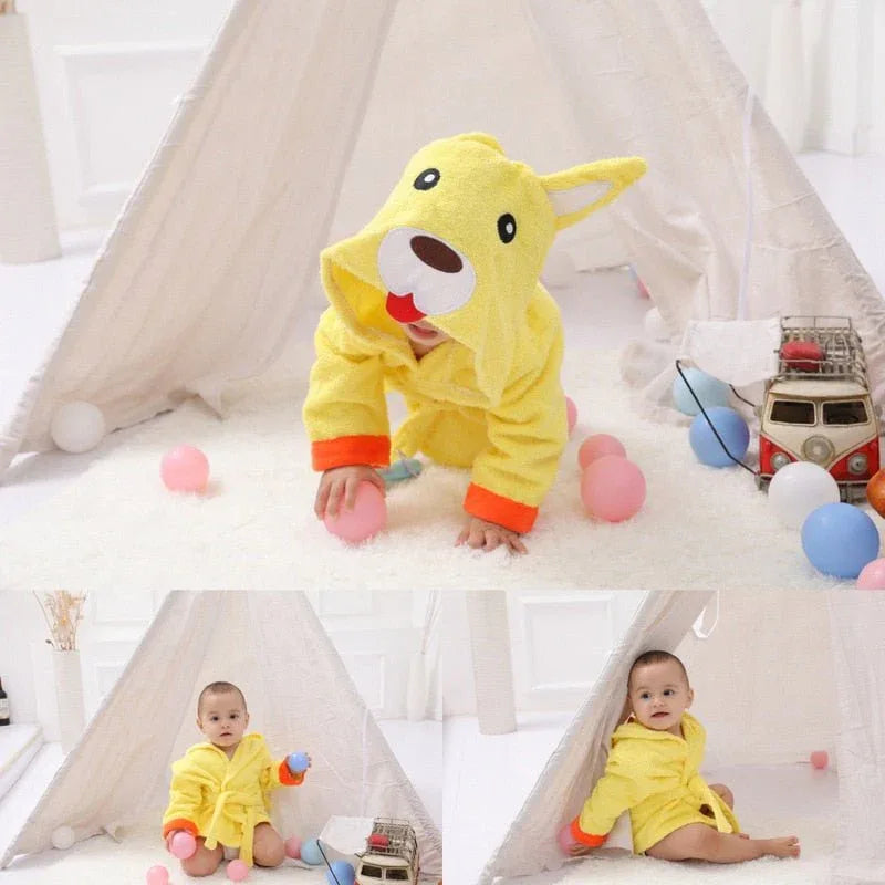 PEIGNOIR BAIN BÉBÉ ANIMAUX